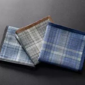 면 손수건 클래식 데일리 정사각형 체크 손수건 등산 선물 땀수건 스퀘어 순면 신사 포켓 얇은 남성