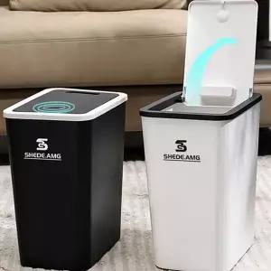 원터치 휴지통 좁은 플립형 사무실 슬림 쓰레기통 화장실 디자인 공간 분리수거함 리빙박스 주방