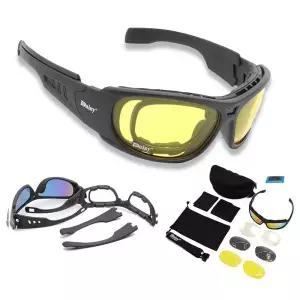 데이지 C6 편광 안경 CS 육군 전술 오토바이 사냥 슈팅 Airsoft 방탄 군사 C5 고글 4 렌즈 키트