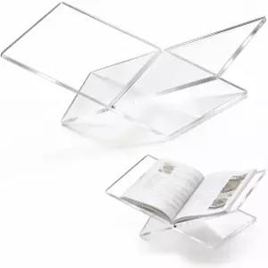 아크릴 데스크톱 책꽂이 요리책 잡지 및 미술책용 투명 디스플레이 책상 커피 테이블용 슬림 독서대