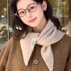 울 스카프 데일리 삼각 보온 울 쁘띠 스카프 겨울 패션 가을 목도리 니트 울목 울넥