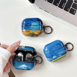 삼성 갤럭시 버즈 3 케이스 반 고흐 버즈3 프로 밀밭 디자인 삼성 버즈3 박스 귀여운 이어폰 충전 케이스