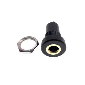 100개 Pj392a 3.5mm 오디오 잭 소켓 3극 블랙 스테레오 솔더 패널 마운트 골드 너트 포함