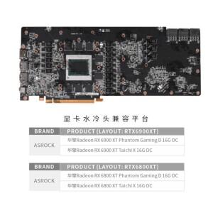 Bykski 워터 수중 블록 ASRock AMD Radeon RX 6800 Taichi /팬텀 게이밍 16G OC GPU 카드 A AR6900XT X용