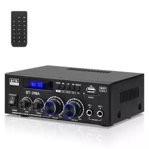 스테레오 앰프 리시버 BT-398A 블루투스 5.0 오디오 RMS 60W+60W 2.0 채널 미니 사운드 FM 라디오 USB SD