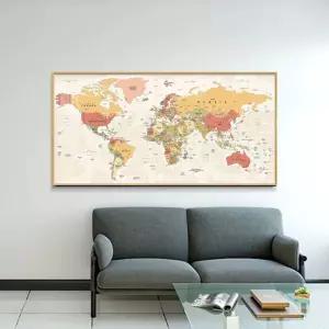여행 마그넷 보드 마그네틱 지도 보드판 지도 세계 표시판 장식  액자 벽걸이