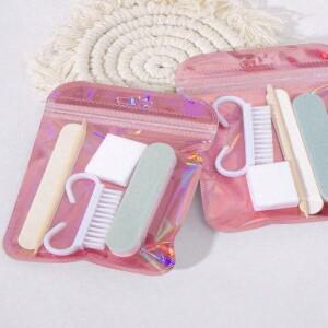 1 7Bag  네일 파일 버퍼 세트 브러쉬 오렌지 우드 스틱 아트 스 폴리싱 블록