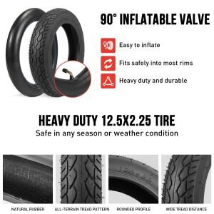 12 1/2x2 1/4 57203 타이어  이너 튜브 세트 12.5x2.25 121/2인치 x 12인치 전동 스쿠터 부품용