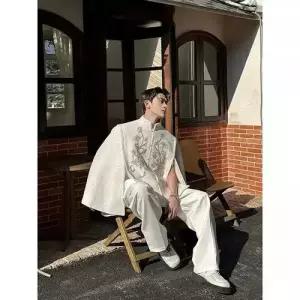 슬램덩크 남친 니트 코트 하이웨터 망토 소재 자수 준톱 슬림핏 경량 라운드넥 트위드 럭셔리 HO1