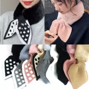 한정판매 리본 퍼 머플러 니트 고리 쁘띠 밍크 땡땡이 무지 페이크퍼 어린이부터 성인