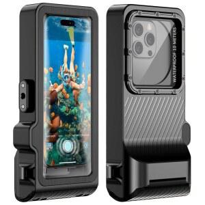 스노클링용 방수 휴대폰 케이스 - 수중 터치스크린 하우징, 범용 사진 및 비디오 다이빙 iPhone 17 / 16 15 14 Pro Max 삼성 갤럭시 S25 S24 울트라 최대 6.9