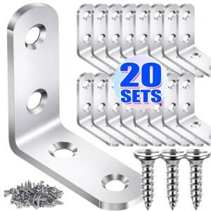 스테인리스 스틸 L자형 앵글 브래킷 나사 연결 캐비닛 브레이스 코너 옷장 90도 직각 가구 선반