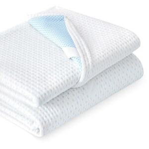 서브텍스 매트리스 토퍼 커버(온리 커버) 프로텍터 침구 레이온 대나무 탈착식 케이스 커버(2인치, 흰색, 퀸)로 제작되었습니다