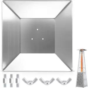 파티오 히터 반사판 실드 나사 3개가 장착된 사각형 알루미늄 열 상단 4면 피라미드 유리관 실외 히터용