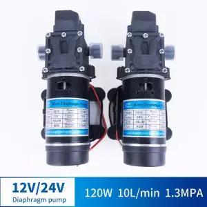 호환  12V 24V 120W 130PSI 10L최소 고압 다이어프램 자체 프라이밍 펌프 분무기 세차