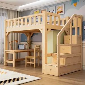 벙커침대 우드 원목 수납형 이층침대 싱글 벙커 성인 복층 기숙사 이층