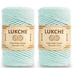 [미국배송] 4MM 싱글 스트랜드 마크라메 코드 로프 82야드 컬러 로프 면 원사 벽걸이용 컬러풀 코튼 공예 코드 식물 걸이 공예품 뜨개질 (민트 그린 2 스케인)
