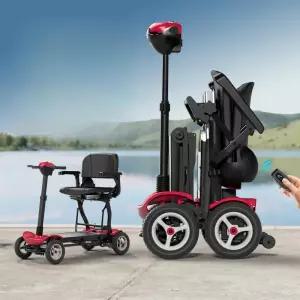 여성 전동터 사륜 경량 바이크 전기 배터리 휴대용 노인 접이식 충전 네발 경량 배터리