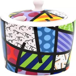 브리토 본 차이나 슈가 볼 뚜껑 컬러풀한 커피 바 액세서리 양념 냄비 상자 세라믹 소금 후추 정리함 농가