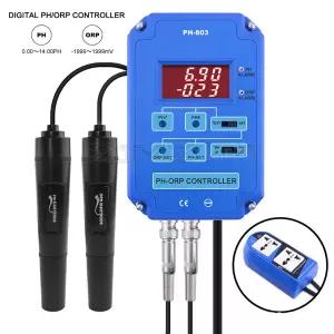 호환  2-In-1 디지털 PHORP Redox PH-ORP 컨트롤러수족관 수경법 식 풀 스파 워터 테스터용 출력 전력 릴레