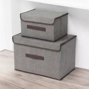 [생활] 린넨 리빙박스 2종세트 옷정리함 보관상자