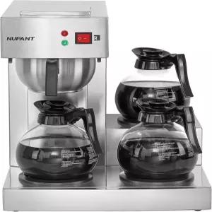 NUPANT 12컵 상업용 커피 메이커 3개의 워머 플레이트와 유리 디캔터가 포함된 드립 머신 레스토랑 사무실