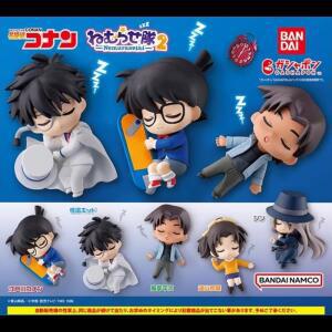 반다이 오리지널 가샤폰 탐정 코난 슬리핑 팀 02 키드 진 카즈하 애니메이션 캐릭터 피규어 소장 장난감 아