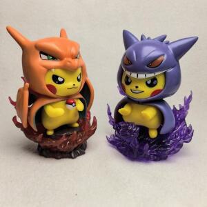 12cm 포켓몬 피규어 세트 피카츄 겐가 리자몽 귀여운 애니메이션 모델 스태츄 컬렉션 전시호환 선물 팬들