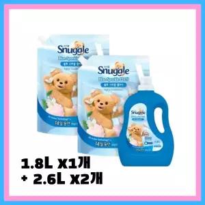 스너글 섬유유연제 블루스파클 1.8L 1개 + 2.6L 2개