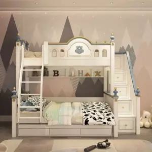 원목 2층 침대 수납형 계단형 공간활용 가구 수납장