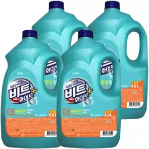 비트 화이트플러스 액체세탁세제 드럼용 본품 4L 4개