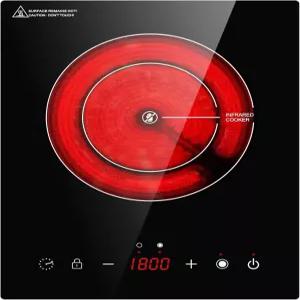 단일 버너 전기 쿡탑 1800W 적외선 세라믹 핫 플레이트의 듀얼 코일 디자인 조리용 휴대용 조리대 또는