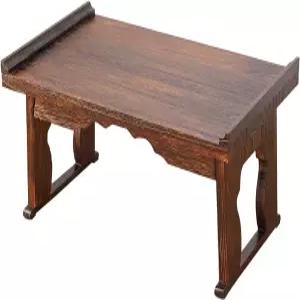 GZQWDC 일본식 바닥 테이블 작은 커피 티 명상 제단 바닥에 앉을 수 있는 낮은 접이식 다리가 나무 침대