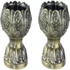 연꽃 봉헌 티라이트 홀더 불교 캔들 - 티베트 물 바침 컵 오일 램프 명상 부처님 제단을 위한 용품