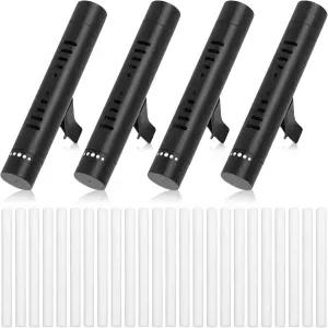 24개 무취 리필 스틱이 장착된 밀라케 4개 자동차 에어 에센셜 오일 디퓨저 통풍구 클립 사무실 주방에