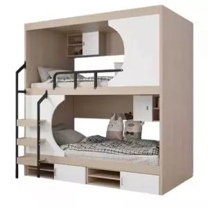 저상형 이층 폭90cm 벙커침대 계단형 캡슐 벙커 이층침대 사다리 원목 튼튼한 낮은