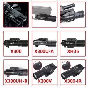 SureFire X300 울트라 XH35 금속 전술 권총 건 스트로브 LED 라이트 20mm 레일 에어소프트 무기 사냥 손전