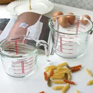 이유식 유리 계량 컵 내열 열 강화 유리 계량 컵