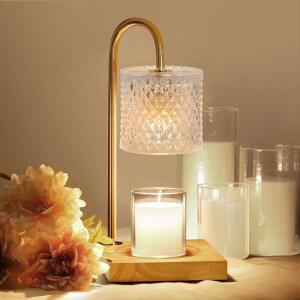 캔들 워머 램프, 램프 왁스 워머, 타이머 및 디머 7단계, 컵 병 캔들에 맞는 제품, 탑 멜팅, 향 왁스용 크리스탈 히터 우아한 홈 데코, 투명 유리