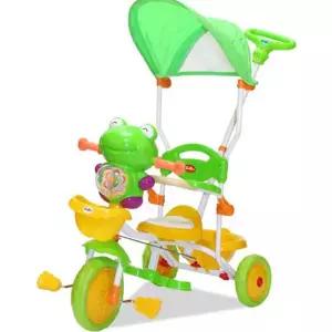 세발 자전거 어린이용 유모차형 차양막 유아동 세발 자전거 바구니 안전 햇빛 보호자용 유아용 핸들 잠금