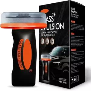 자동차용 유리 유막 제거제 100ml 롤온 컴파운드와 클리닝 보드 및 얼룩 제거 안전 운전을 위한 앞유리