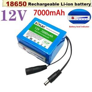 18650 리튬 배터리 3s2p 12v 7000mAh 11.1V/12.6V 어군탐지기 검출기 파인더 수중 낚시 카메라 휴대용 표시