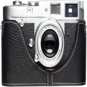 라이카 M6 M4 M3 M2 M1 MDa 필름 카메라 케이스 볼리누스 핸드메이드 리얼 가죽 하프 가방 커버 (블랙)