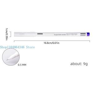 5asd 10Pcs 종이 통치자 방수 피부 마커를 가진 두 배 끝 Microblading 감적 펜