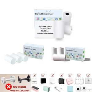 포켓 열전사 미니 소형 프린터용 자체 접착/비점착성 그레이 스케일  감열지 라벨 용지 BPA 프리 57mm