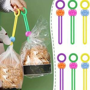 3개입 플라스틱 백 밀봉 클립 실리콘 식품 스트랩 재사용 가능 및 조절
