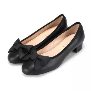 [무료반품/교환]아루아르 소가죽 빅 리본 데일리 발편한 여성구두 3cm_AS26KH004BK