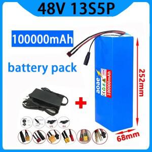 48V 100000mAh 13S5P 18650 리튬 배터리 팩 1500W 전기 자전거 내장 50A BMS + 항공 운송