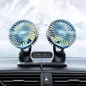 [CAR] 차량용 듀얼 방향 자동차 선풍기 부착형 USB 2구 써큘레이터 팬