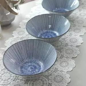 그릇세트 청아한 컬러 일본 가정식 면기 도자기 그릇 4P 세트